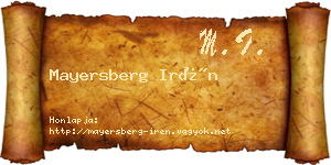 Mayersberg Irén névjegykártya
